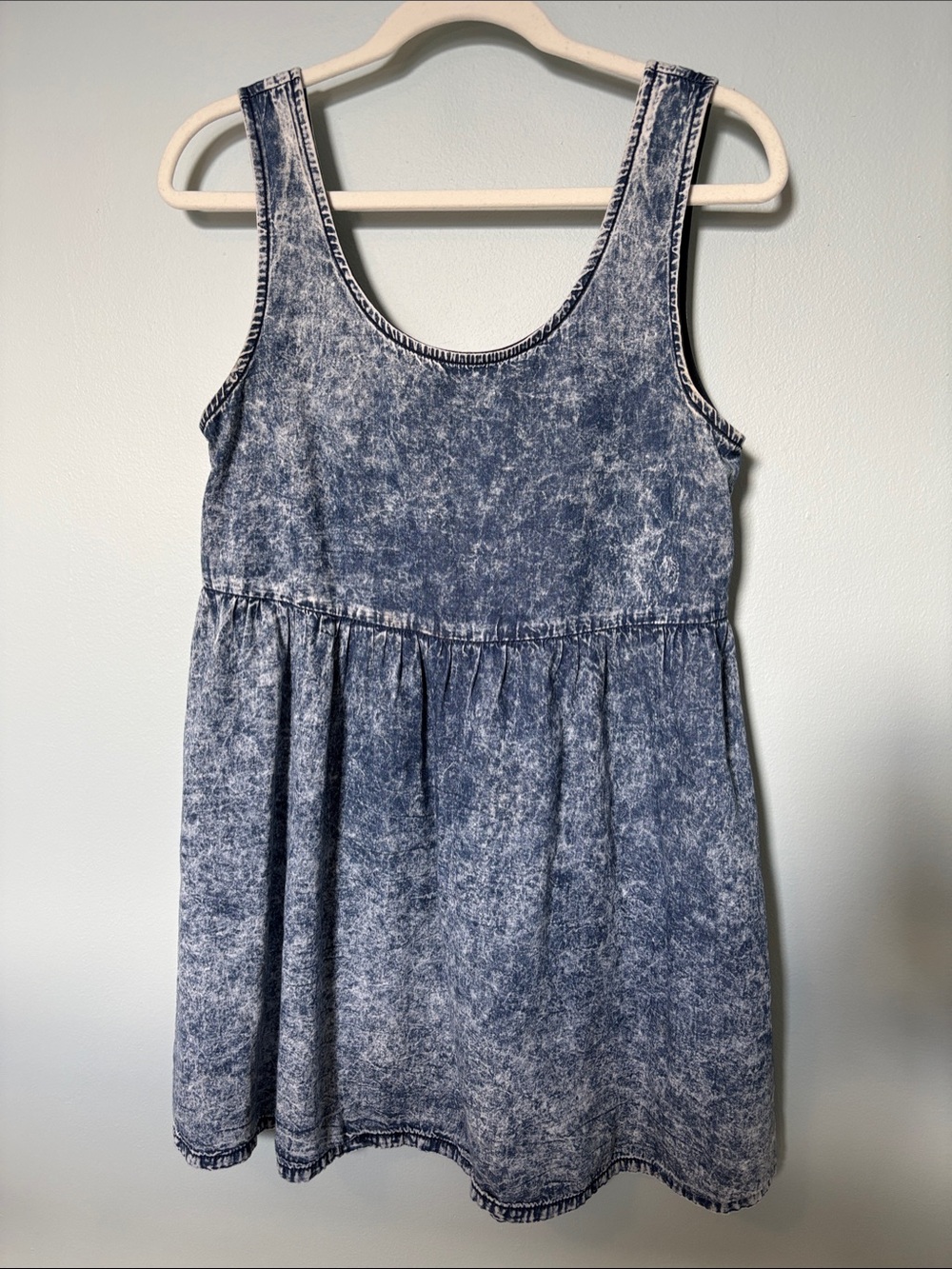 Forever 21 Acid-Wash Blue Tank Mini Dress